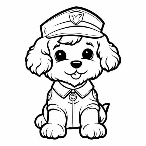 Cute Puppy Pilot - Colored Cartoon Illustration. Vector