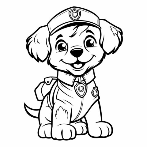 Puppy Police Dog Cartoon Mascot Character Vector Illustration