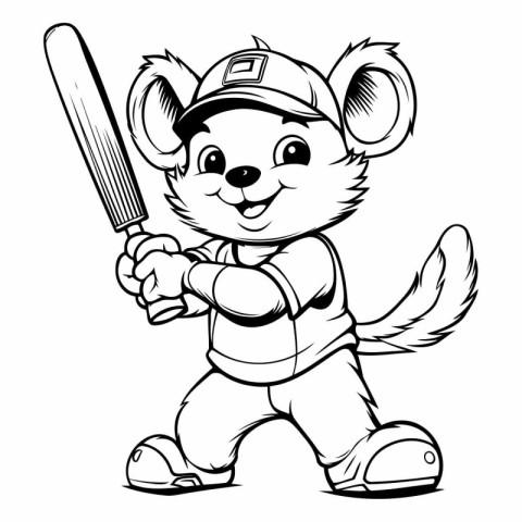 Mascot Illustration of a Cat Baseball Player Mascot