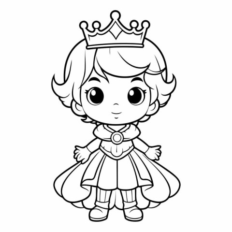 Coloring Page Outline Of cartoon princess.