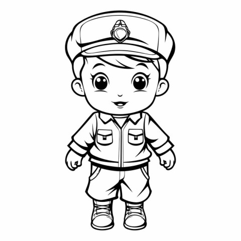 Coloring book for children: Boy in a military uniform