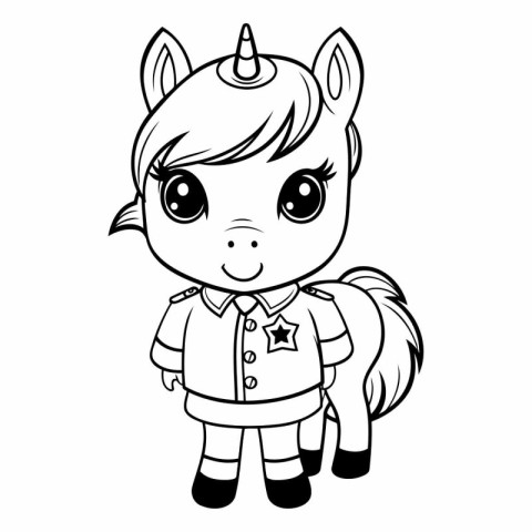 Cute cartoon unicorn. Coloring book for children