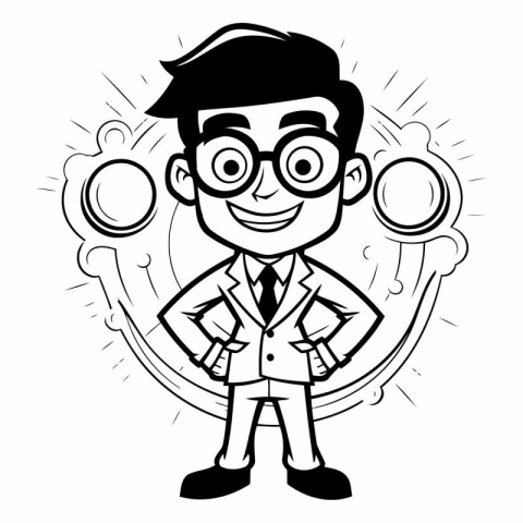 Businessman cartoon design. Man business management corporate jo