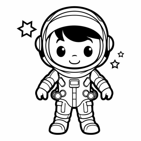 Cute astronaut boy cartoon vector illustration graphic design ve