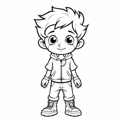 Cute Boy Cartoon Character Mascot Design Vector Illustration.