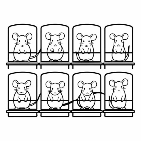 Cute cartoon rats on the conveyor belt.