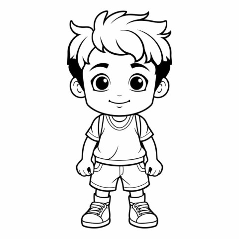 cute little boy cartoon vector illustration graphic design vecto