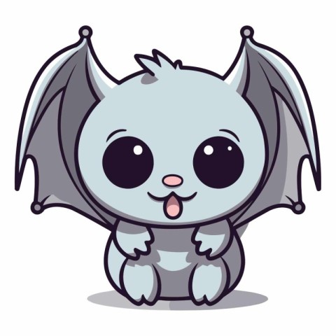 Cute flying bat character cartoon vector illustration. Cute cart