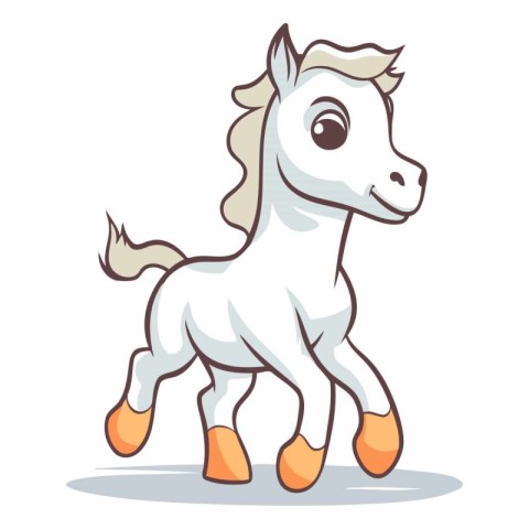 Horse cartoon character isolated on a white background.