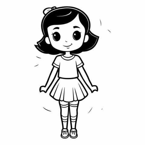 Cute cartoon girl of a cute little girl.