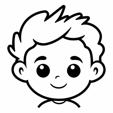 cute little boy face cartoon vector illustration graphic design