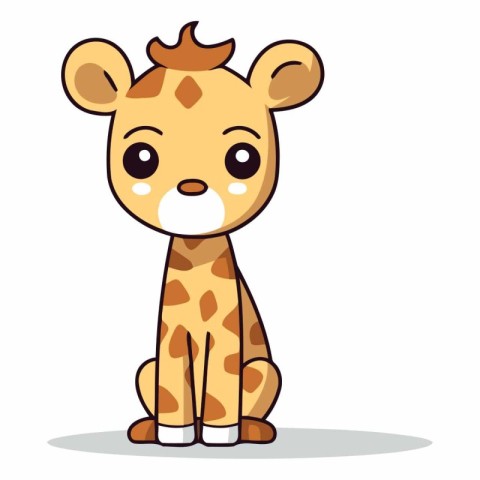 Cute Giraffe Cartoon Mascot Character Vector Illustration Design