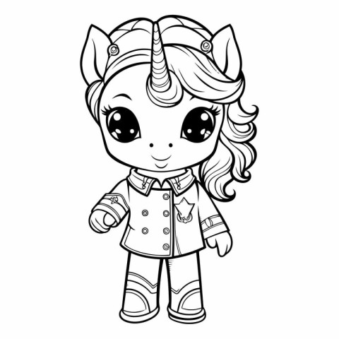 Unicorn girl. Coloring book for children