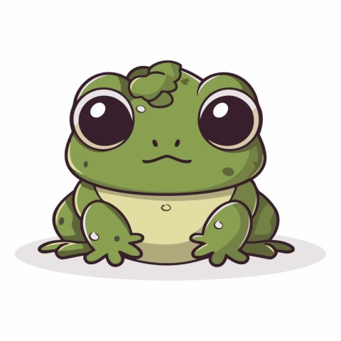 Frog cartoon character isolated on the white background.