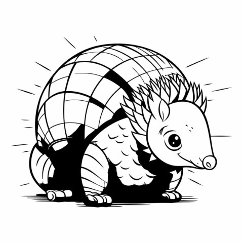 Vector image of a little hedgehog isolated on a white background