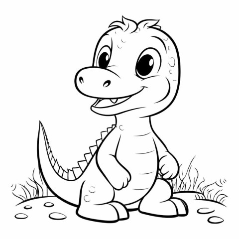 Coloring book for children: baby crocodile.