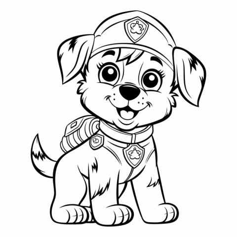 Cute Cartoon puppy in the form of a policeman.