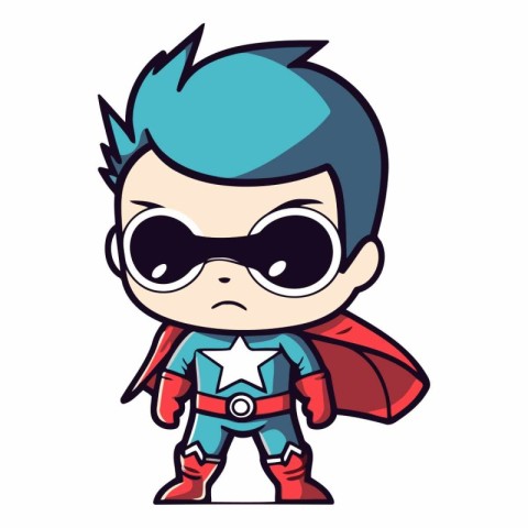 Superhero Boy Cartoon Mascot Character.