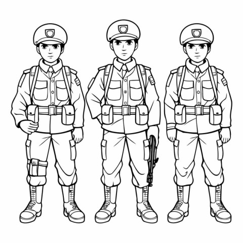 Soldiers in full gear of soldiers in full gear.