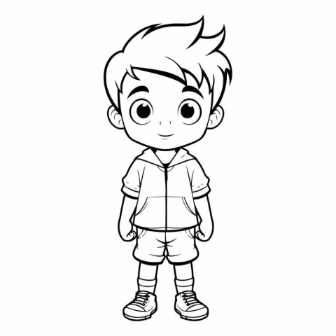 cute little boy cartoon vector illustration graphic design vecto