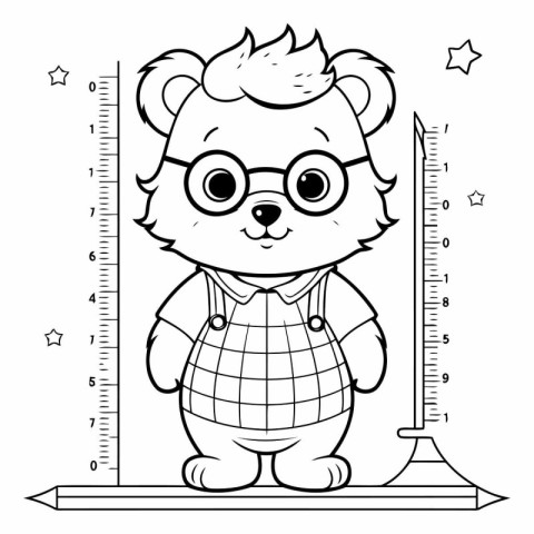 Black and White Cartoon Illustration of Cute Bear or Hedgehog Ch