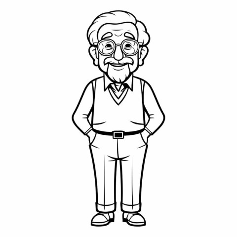 Grandfather cartoon icon. Grandparent family member and senior t