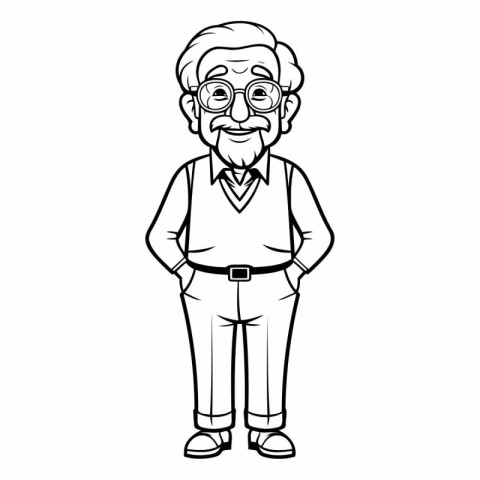 Grandfather cartoon icon. Grandparent family member and senior t