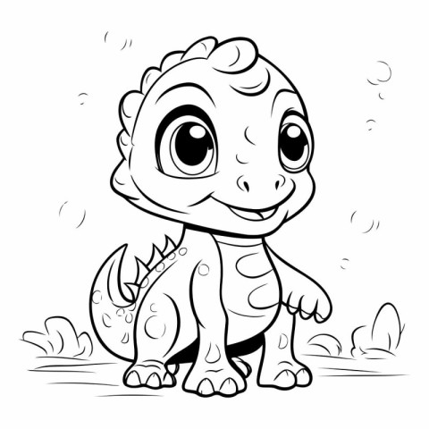 Cute baby dinosaur. Coloring book for children.