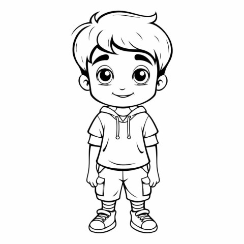 cute little boy cartoon vector illustration graphic design vecto