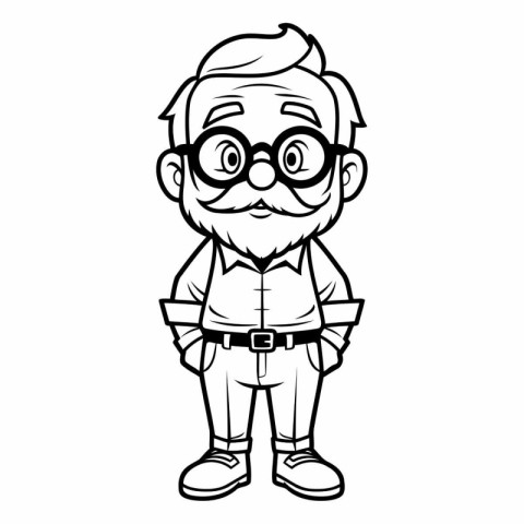 Grandfather Cartoon Character Mascot Vector Illustration. EPS10