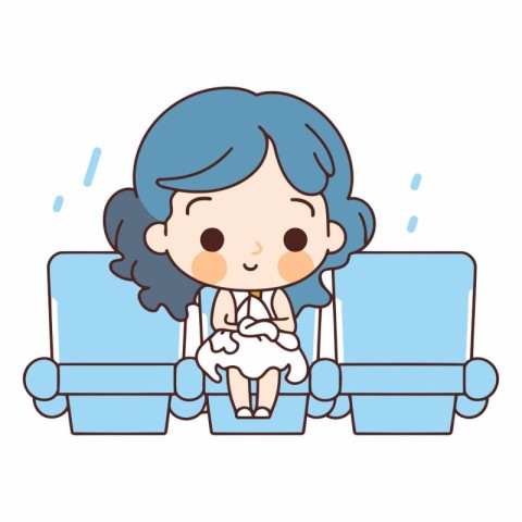 sofa. couch. cute. girl. person. lady. cartoon. happy. smile. wo