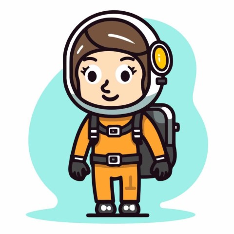 Cute little boy in space suit and helmet.