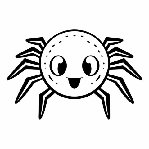 cute little spider kawaii character icon vector illustration des