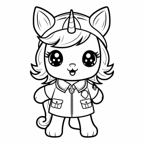 Unicorn Girl Cartoon Mascot Character Vector Illustration.