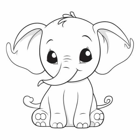 cute baby elephant on a white background. eps