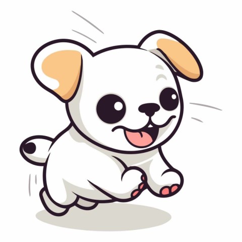 Cute cartoon dog on white background. Eps 10.