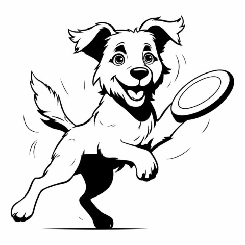 Cartoon illustration of a dog playing with a magnifying glass.