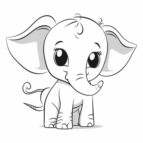 Cute baby elephant on a white background. eps