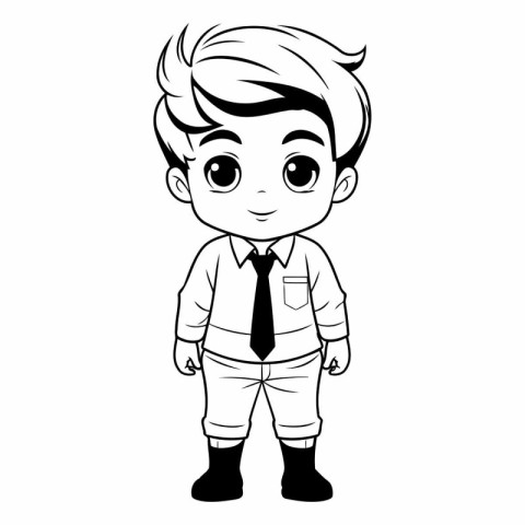 cute boy wearing school uniform icon image vector illustration d