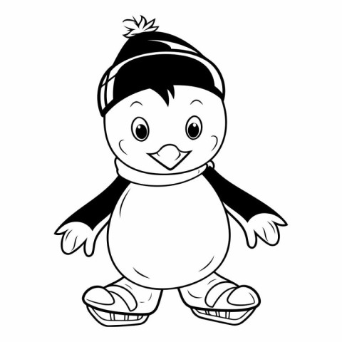 Cute penguin cartoon on white background for your design