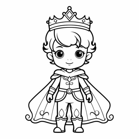 Coloring Page Outline Of a Little Prince Fairy Tale Princess Col