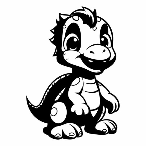 Cute cartoon dinosaur on a white background for your design