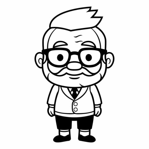 Grandfather Cartoon Mascot Character Vector Illustration. EPS10