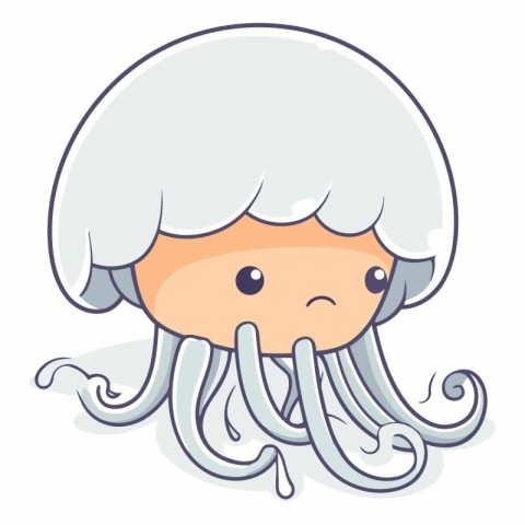 Illustration of a Cute Jellyfish Cartoon Character Mascot