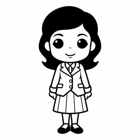 cute little student girl character vector illustration design ve