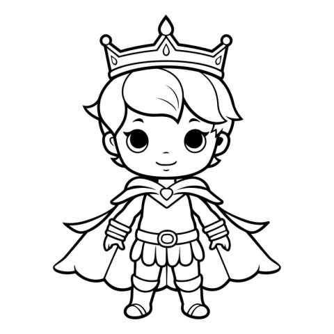 Cute cartoon prince. Coloring book for children.