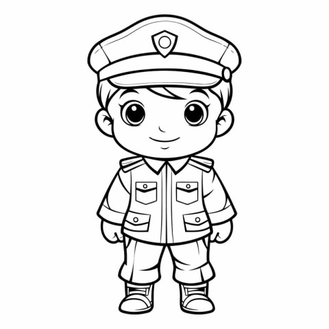 Coloring Page Outline Of Cartoon Police Officer or Policeman Cha