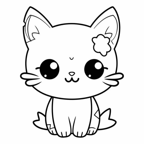 cute little cat kawaii character vector illustartion design