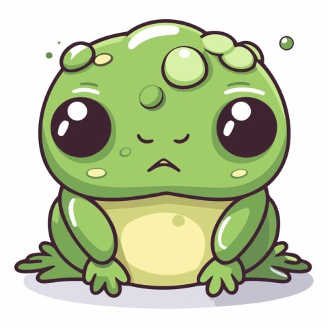 Cute cartoon frog isolated on a white background.