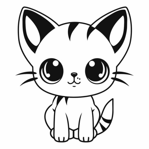 cute little cat animal cartoon vector illustration graphic desig